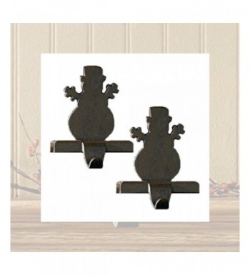 Iron Snowman Stocking Hanger Set