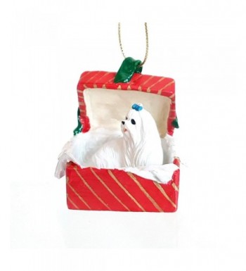 MALTESE sits Christmas Ornament RGBD34