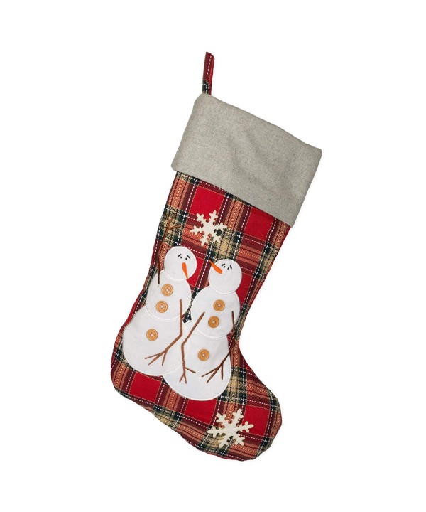 Snowmen Snowflake Checker Christmas Stocking