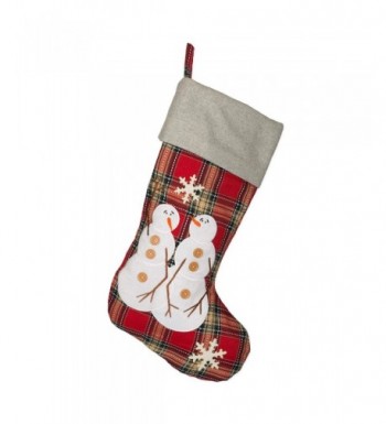 Snowmen Snowflake Checker Christmas Stocking