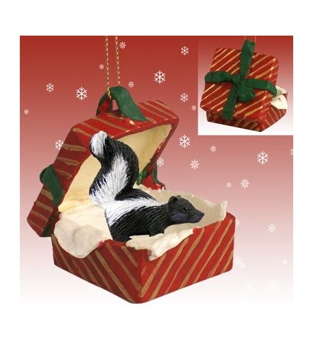 Skunk Red Gift Christmas Ornament