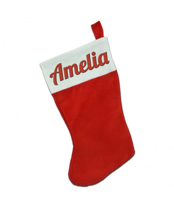 Christmas Holiday White Felt Stocking