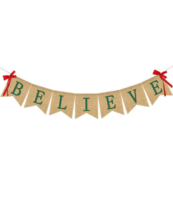 Believe Burlap Banner Christmas Decoration