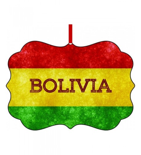 Bolivian Flag TM Double Sided Aluminum Ornament