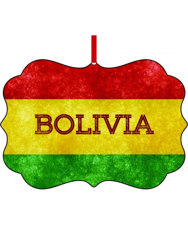 Bolivian Flag TM Double Sided Aluminum Ornament