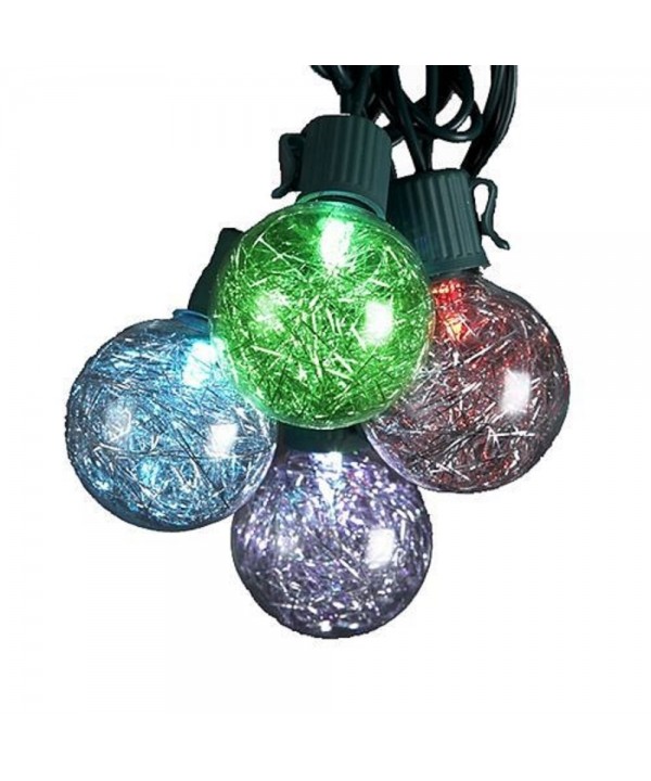 Kurt Adler 10 Light Tinsel Silver