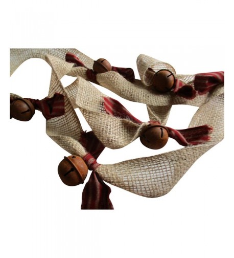 Christmas Garland Homespun Ticking Burlap