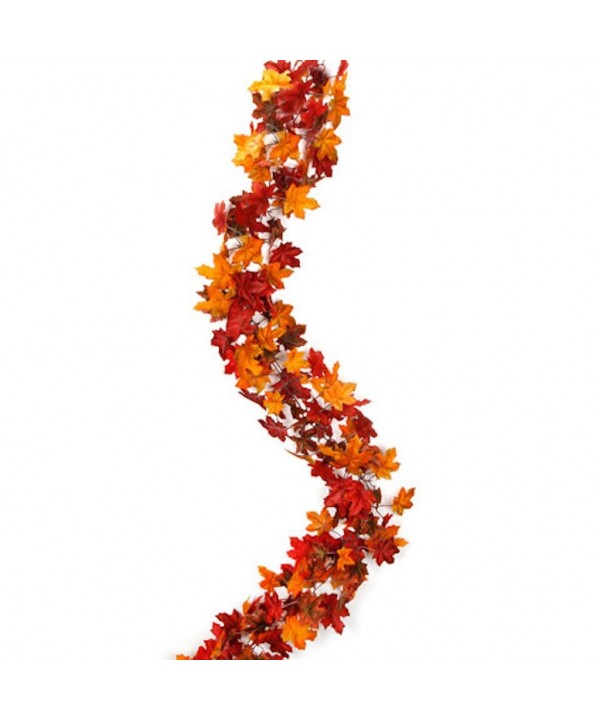 Faux Maple Chain Garland Orange