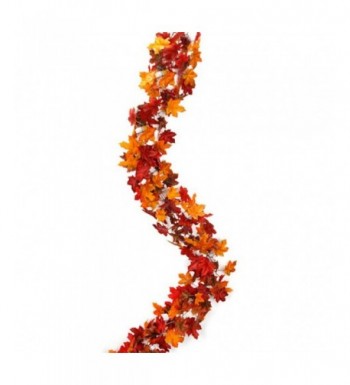 Faux Maple Chain Garland Orange