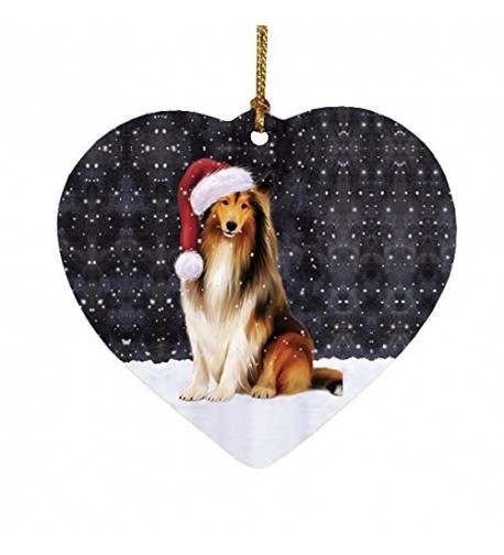 Christmas Holiday Collie Wearing Ornament