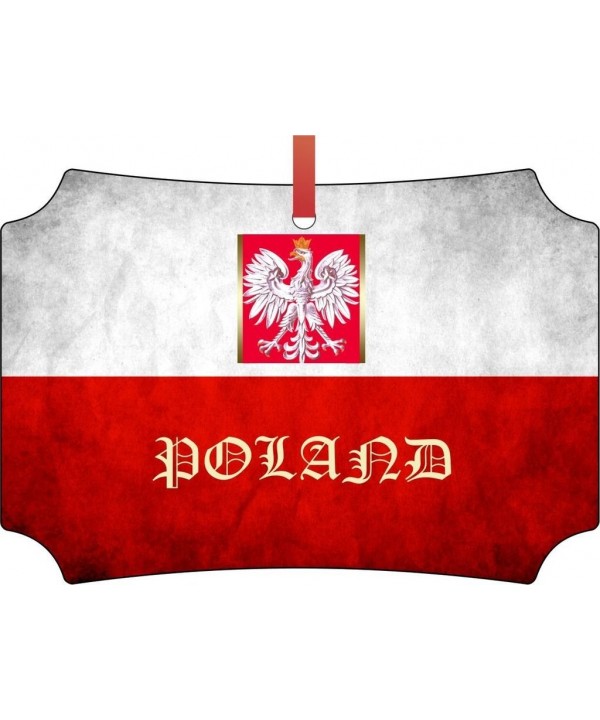 Flag Poland TM Double Sided Aluminum Holiday Ornament