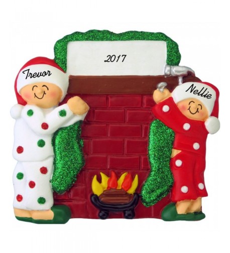 Stockings Fireplace Personalized Christmas Ornament