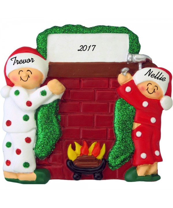 Stockings Fireplace Personalized Christmas Ornament