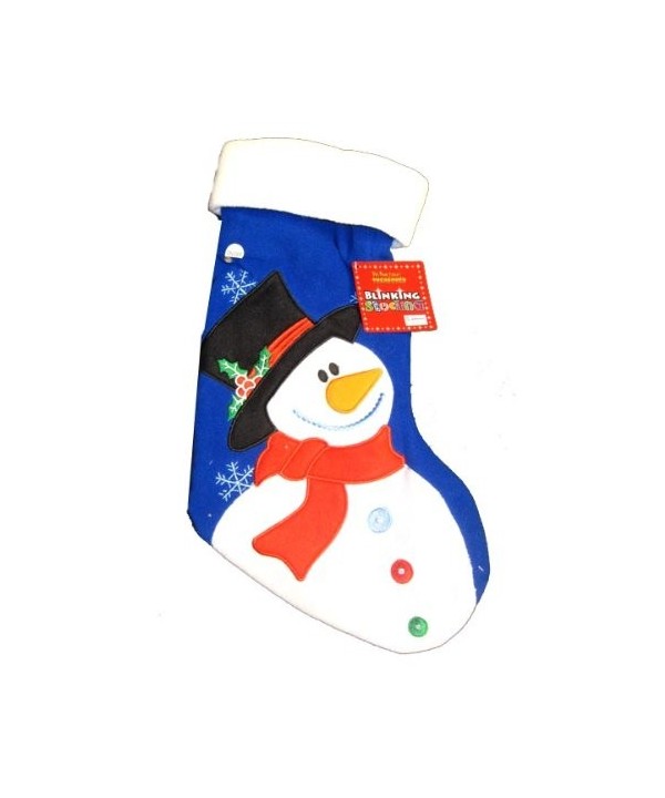 Christmas Blinking Lighted Snowman Stocking
