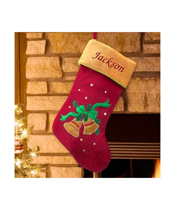 GiftsForYouNow Christmas Bells Embroidered Stocking