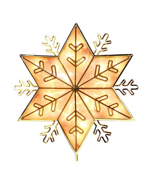 YUNLIGHTS Christmas Glittered Snowflake Decorations