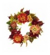 Nearly Natural Dahlia Wreath Orange