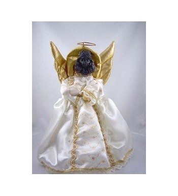 Poodle Angel Christmas Topper Black