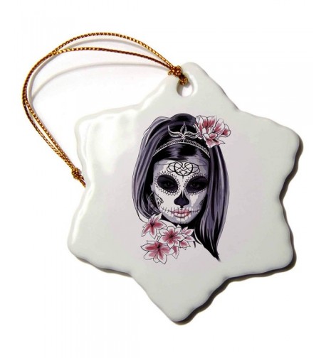 3dRose Female Skull Snowflake Ornament