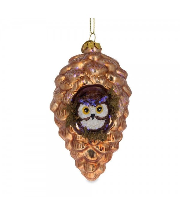 Wise Blown Glass Christmas Ornament