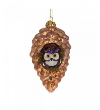 Wise Blown Glass Christmas Ornament