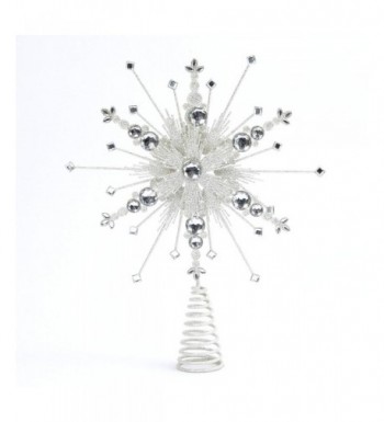 Glittered Silver Christmas Topper Starburst