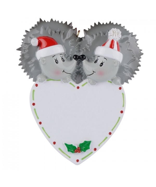 Personalized Hedgehog Couple Christmas Ornament