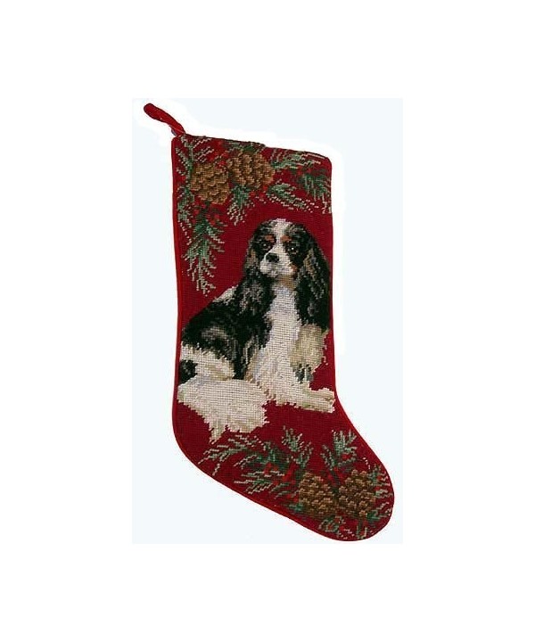 Cavalier Christmas Stocking Hand Stiched Needlpoint