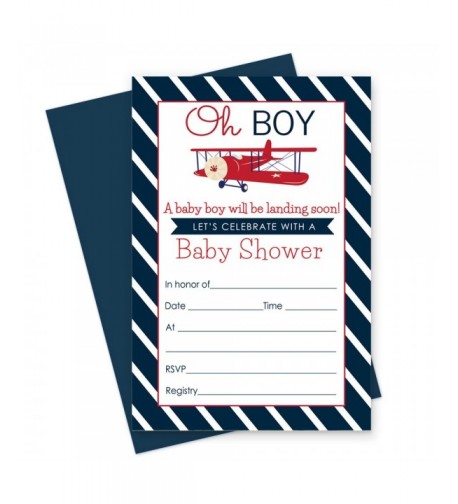 Airplane Baby Shower Invitations Envelopes