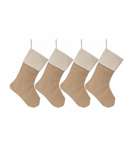 Mehome Christmas Stocking Burlap Decorations