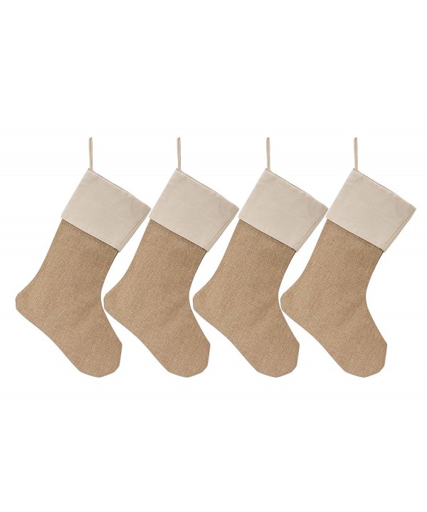 Mehome Christmas Stocking Burlap Decorations