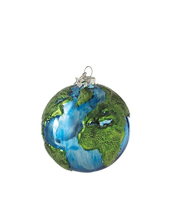 Earth Design Glass Christmas Ornament