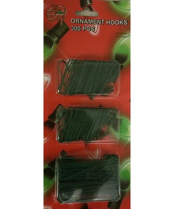 Green Christmas Ornament Hooks Sizes