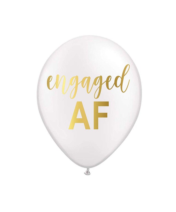 White Engaged Bachelorette Balloons Bridal