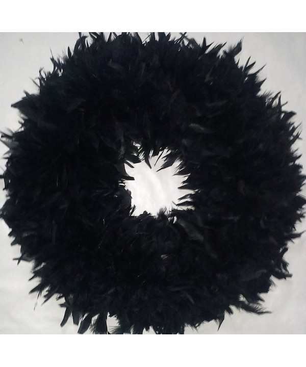 Black Feather Wreath XL Fluffy Halloween