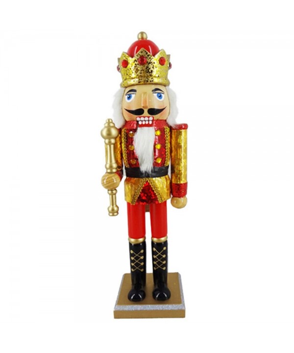 Christmas Holiday Wooden Nutcracker Figure Soldier King with ...