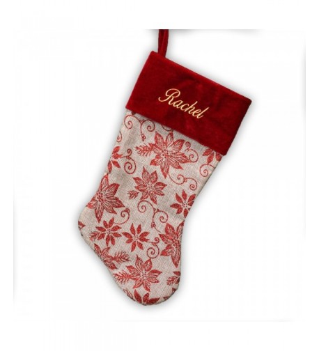 GiftsForYouNow Floral Personalized Christmas Stocking