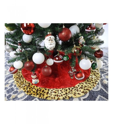 Leopard Trim Christmas Tree Skirt