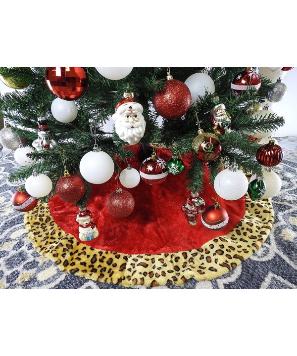 Leopard Trim Christmas Tree Skirt