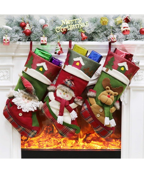 Shaozi Christmas Stockings Reindeer Decorated