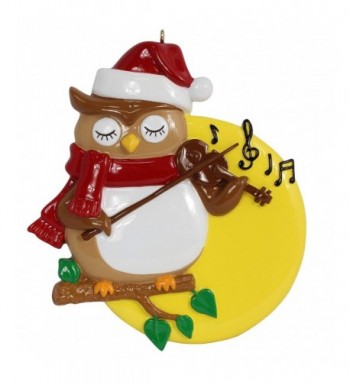 Personalized Violin Owl Holiday Ornament