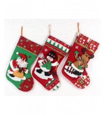 Applique Christmas Stockings Detailed Embroidered