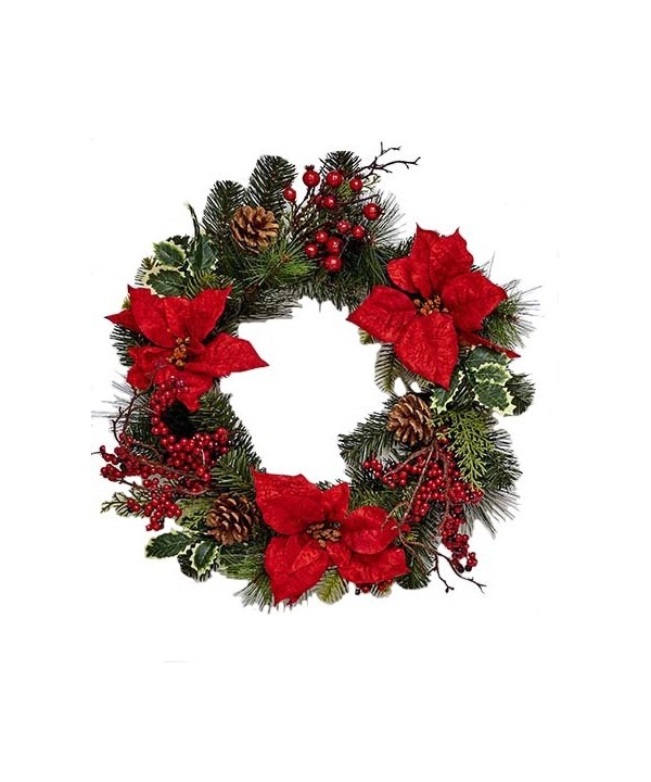 Worth Imports Spruce Poinsettia Wreath