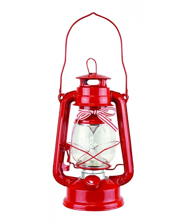 Snowflake Red Holiday Lantern Decoration x