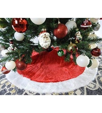 White Plush Christmas Tree Skirt