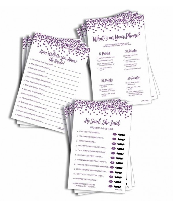 Purple Confetti Bridal Shower 150 sheets