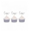 Glitter Cupcake Toppers Wedding Engagement