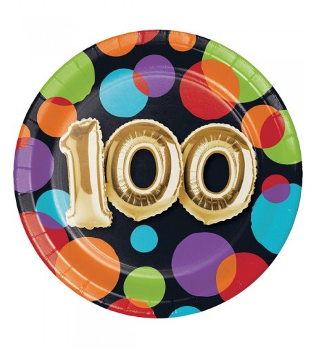 Balloon 100th Birthday Dessert Plates