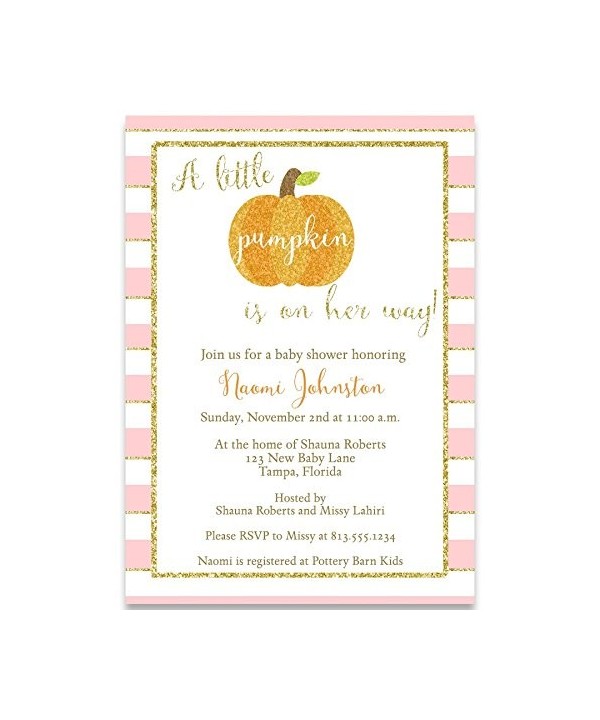 Invitation Sparkling Pumpkin Printed Envelopes