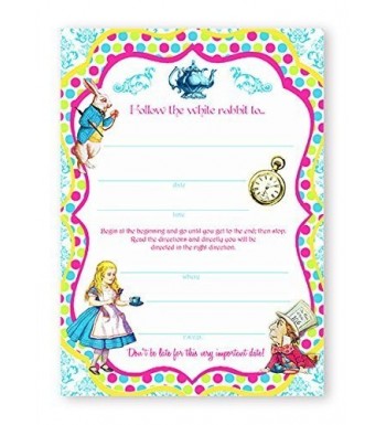 Alice Wonderland Brights LARGE Invitations